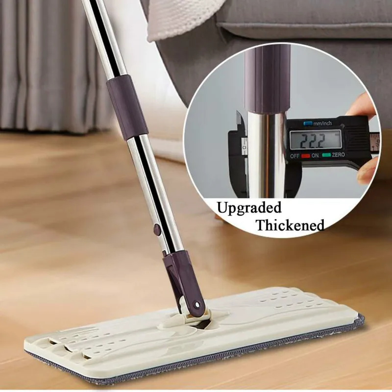 Flat Squeeze Mop and Bucket Hand-Free Wringing Floor Cleaning Mop Wet or Dry Usage Magic Automatic Spin Self Cleaning Lazy Mop