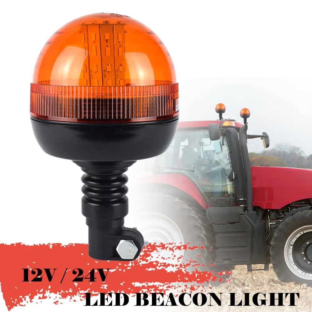 LED Beacon Light Warning Roof Strobe Rotating Flashing Amber Emergency Lamp for Kubota Tractor Trailer Boat  John Deere Case IH