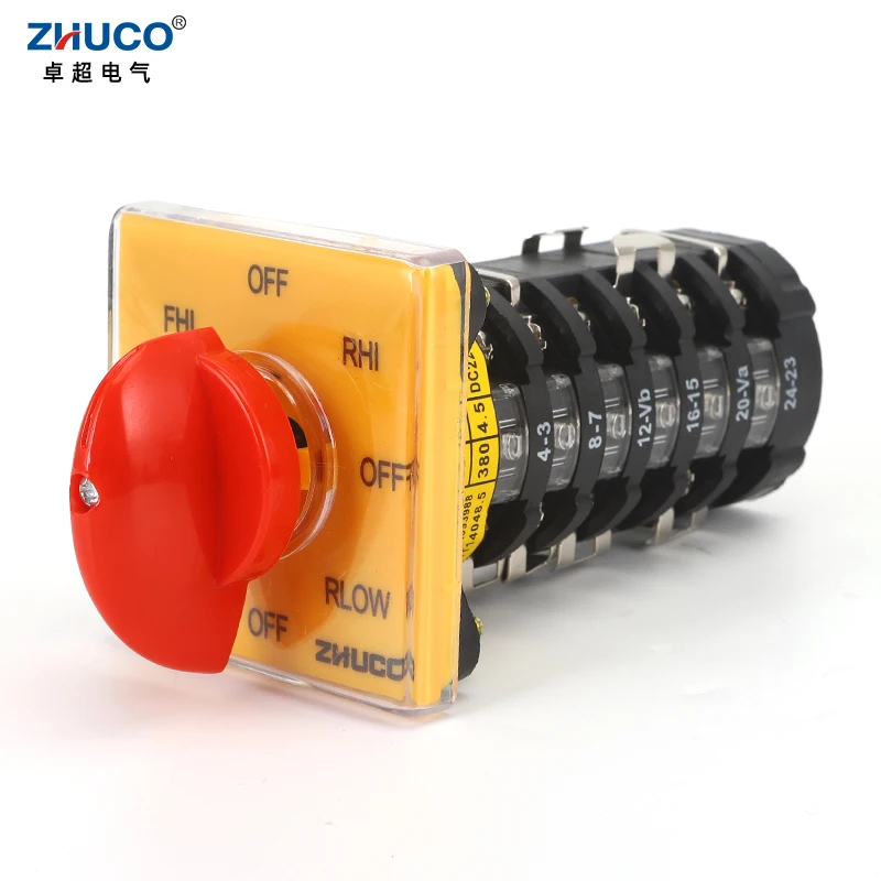 ZHUCO SZW25-64D/6 25A Forward And Reverse Fast And Slow Speed Multi-Position Milling Machine  Universal Changeover Cam Switch