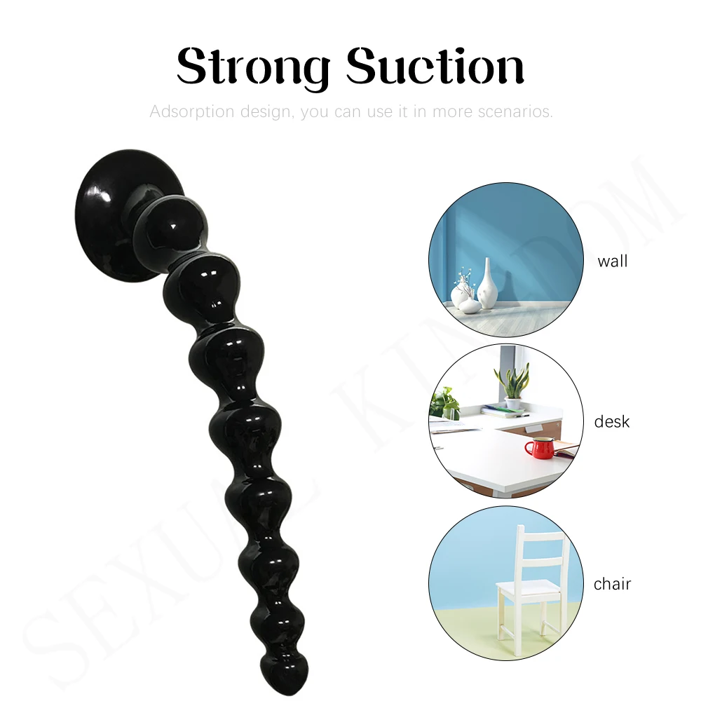 Super Long Pull Beads Anal Plug Powerful Suction Cup Silicone Dildo Female Masturbation Adult Sex Toys for Woman Man Gay