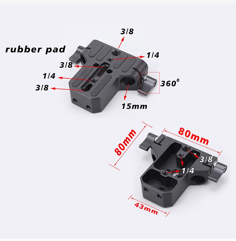 Universal Kamera Grundplatte Schulter Rig 15mm Stange Clamp Quick Release Adapter für Sony DSLR Käfig Vlog Schulter Unterstützung System – Detail 3