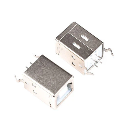 10PC USB 2.0 Connector Socket Jack Female Type B 90/180 Degree Connector Soldering PCB Connector D Printer Interface Black