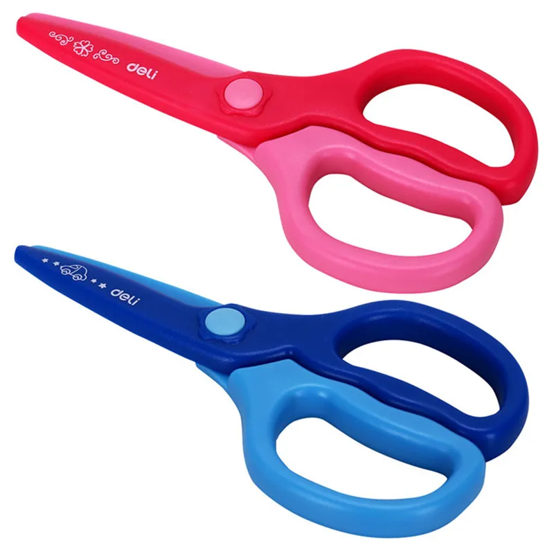 Deli Plastic Safe Mini Scissors Kids Student Cutting Paper Tool School Supply Kindergarten Children Shears Party Stationery Gift