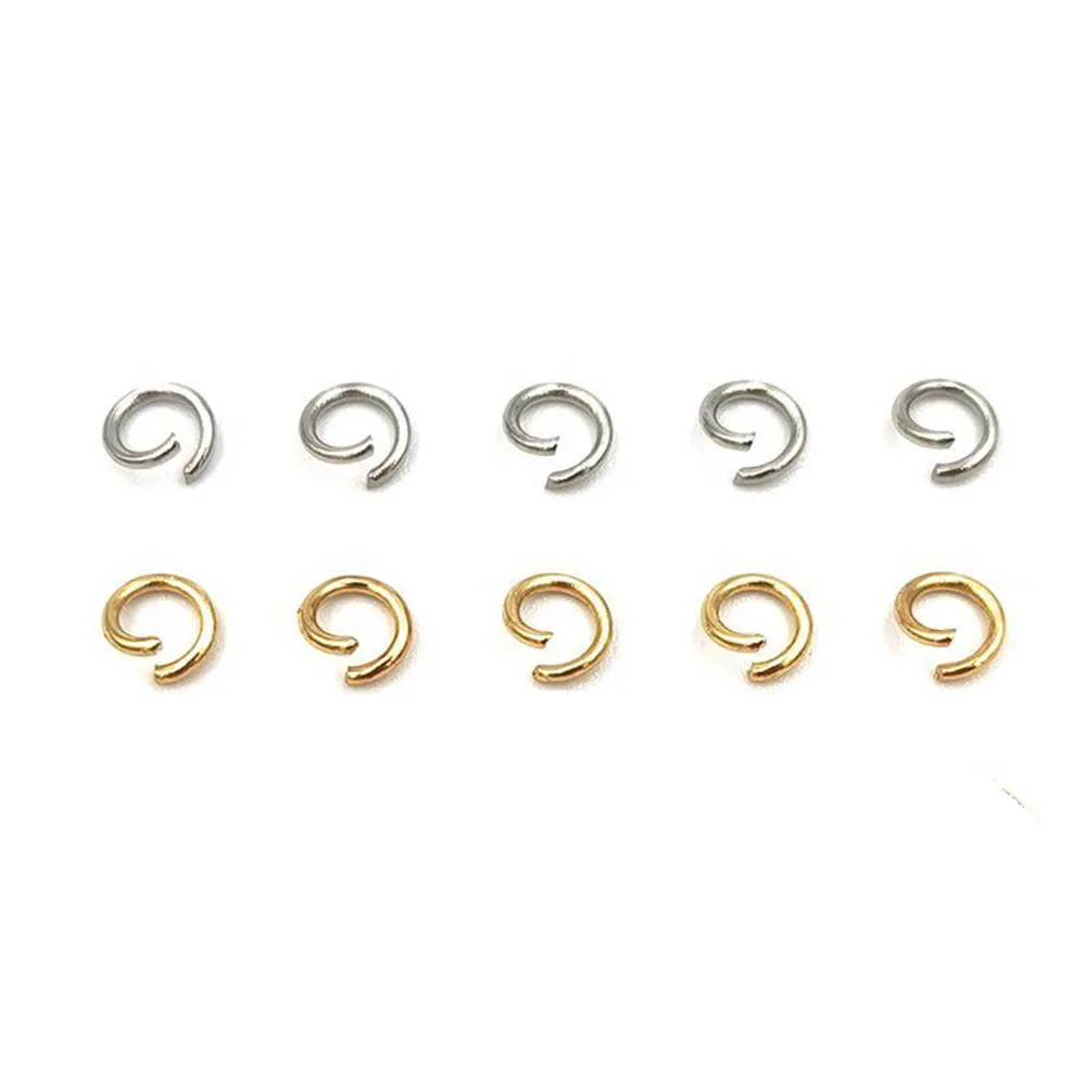 200pcs Wholesale Stainless Steel Jump Open Rings Antiallergic Unfading Earrings 2 Colors DIY Fashion Jewelry Lead/Nickle Free