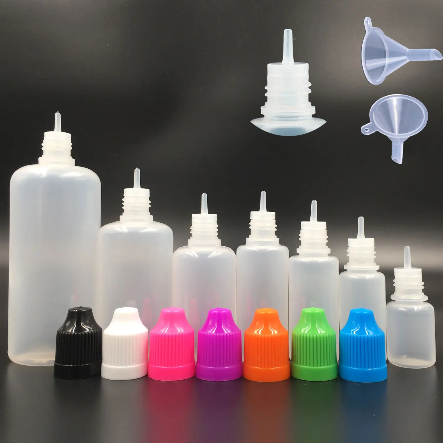 200PCS X 5ML-120ML Plastic Squeezable Dropper Bottles LDPE Empty E Liquid Juice Oil Eye Jars Containers with Caps Dropper Tips