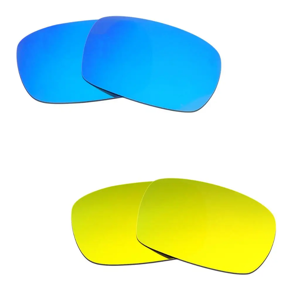 

Hkuco For Crankcase Sunglasses Polarized Replacement Lenses 2 Pairs - Blue&Gold