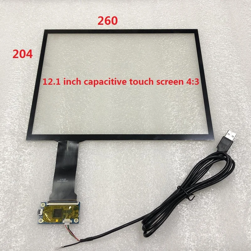 

12.1 inch capacitive touch screen 4:3 industrial industrial multi-touch screen 10-point touch USB interface plug and play