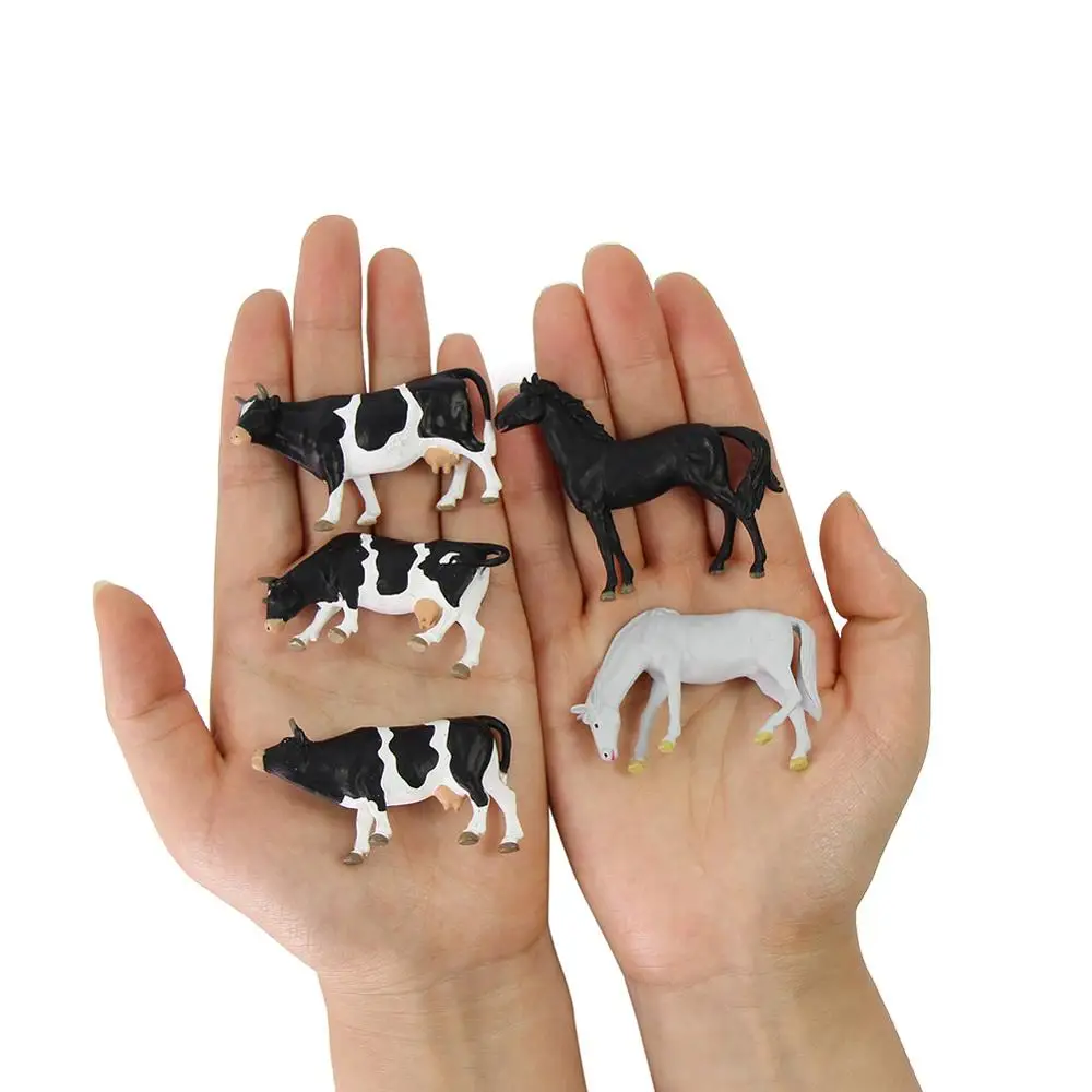 Evemodel O Scale Painted Horses Cows Cattle 1:43 PVC Animals for Model Trains Layout