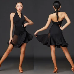 New Latin Dance Dress Sexy Single sleeve For Women Latin Dance Competition Dress Ballroom Tango Cha Cha Rumba Costumes DQS4569