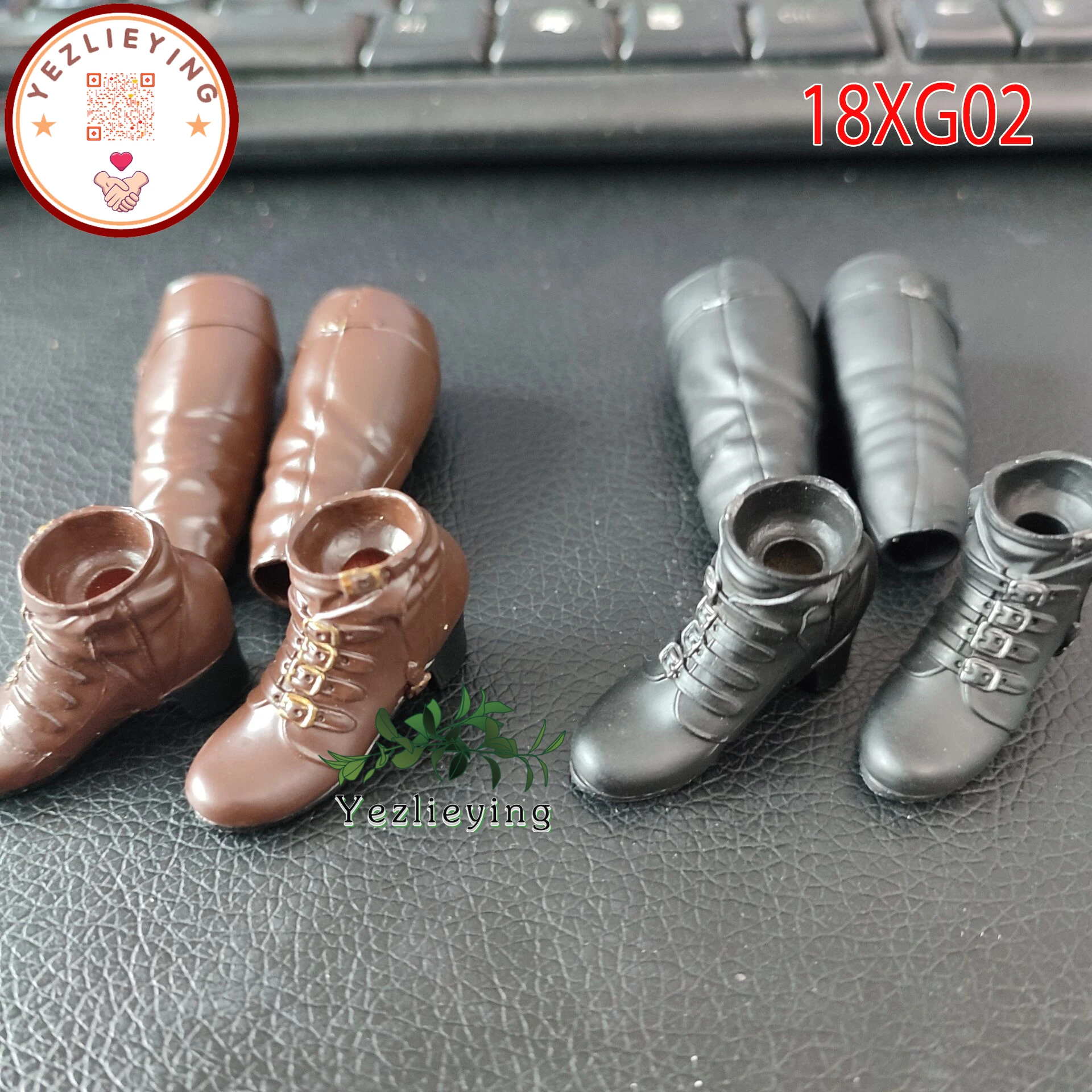 1/6 أحذية امرأة الإناث الجلود القتالية الاستخدام المزدوج أحذية طويلة/قصيرة الأحذية الصلبة أقدام داخل لعبة مجسمة ل 12 ''فتاة عمل الشكل #1