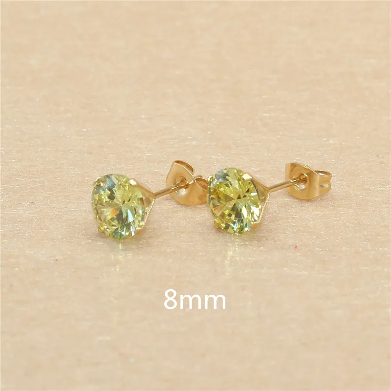 1 Paar Lemonyellow Hypoallergene Edelstahl-Ohrstecker mit AAA-Zirkonia, CZ-Knochenohrstecker-Set für Damen und Herren, 2-8 mm – Detail 10