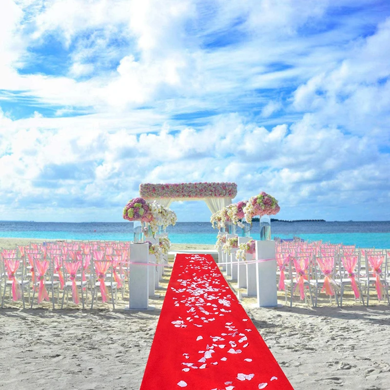 New Party Event Ceremony Wedding Carpet Aisle Runner Non-slip Non-woven Fabric White Wedding Carpet Custom Wedding Aisle Carpet