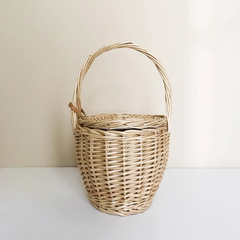 Women Beach Handbag Basket Straw Hand Bag Cover Fashion Summer New Wicker Small Retro Rattan Tote Travel Clutch Bag Handmade