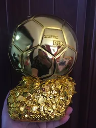 15cm 21cm 24cm golden ball trophy Ballon D'OR Trophy  Golden Soccer Ball Best Football Player Soccer trophy cup