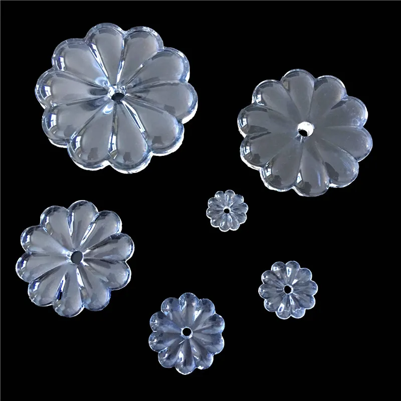 

All Sizes Clear Color Crystal Rosettle Beads Chrysanthemum Shape Glass Chandelier Parts For Curtain DIY Decoration