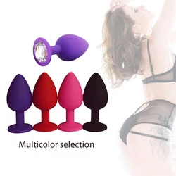 Anal Plug Sex Toys For Couple Adults Mini Round Silicone white diamond Women / Men for Removable Butt Plug Stimulator Dildo