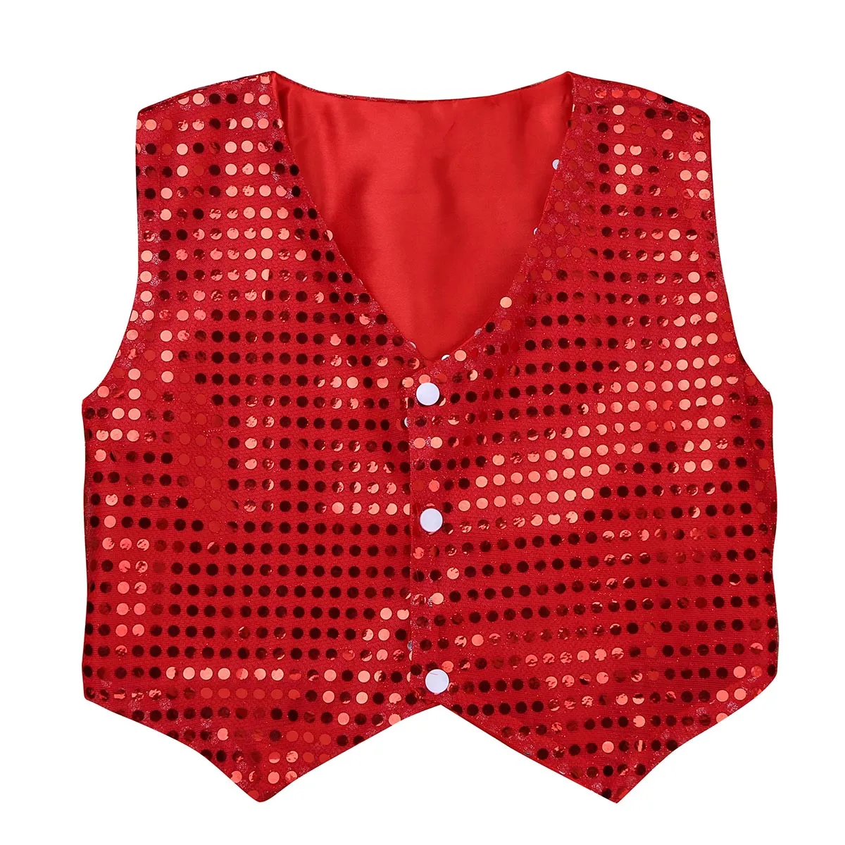 Gilet à paillettes brillantes pour enfants, filles et garçons, gilet Hip-hop, Jazz, danse de rue, Costume de spectacle sur scène, débardeurs de Festival Musical