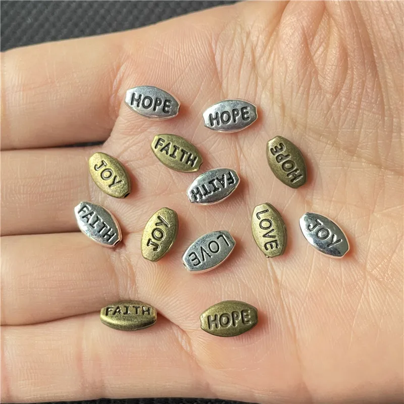 30pcs HOPE JOY FAITH LOVE DIY Handmade Necklace Bracelet Spacer Bead Connectors Bulk Wholesale Jewelry Accessories