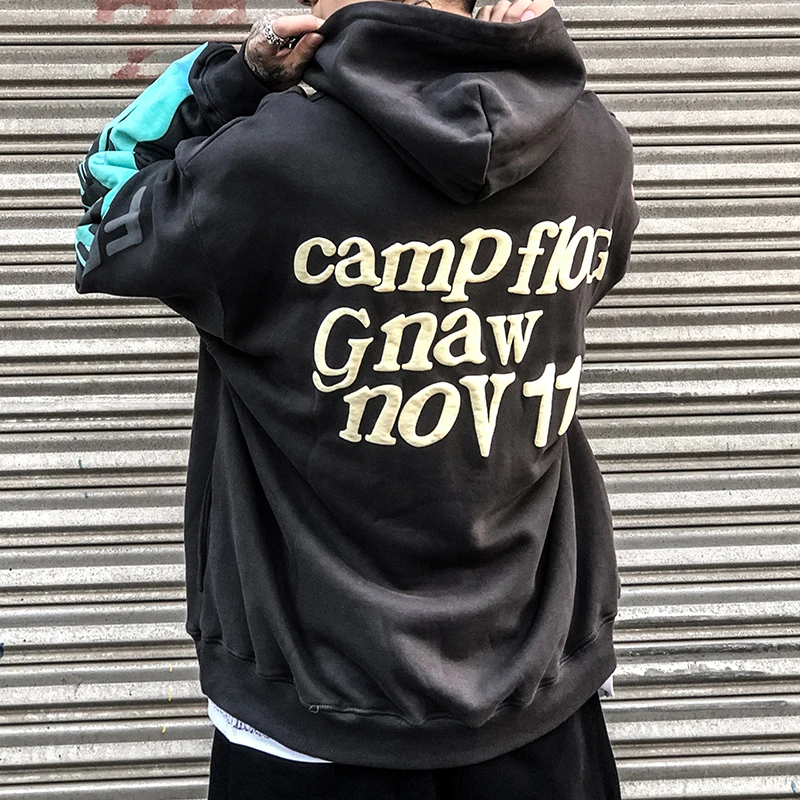 Kanye West Hooded Pullover Sweatshirts Oversized Streetwear Hip Hop Flannel Hoodies for Men Vintage Y2k Hoodies Graphic Women