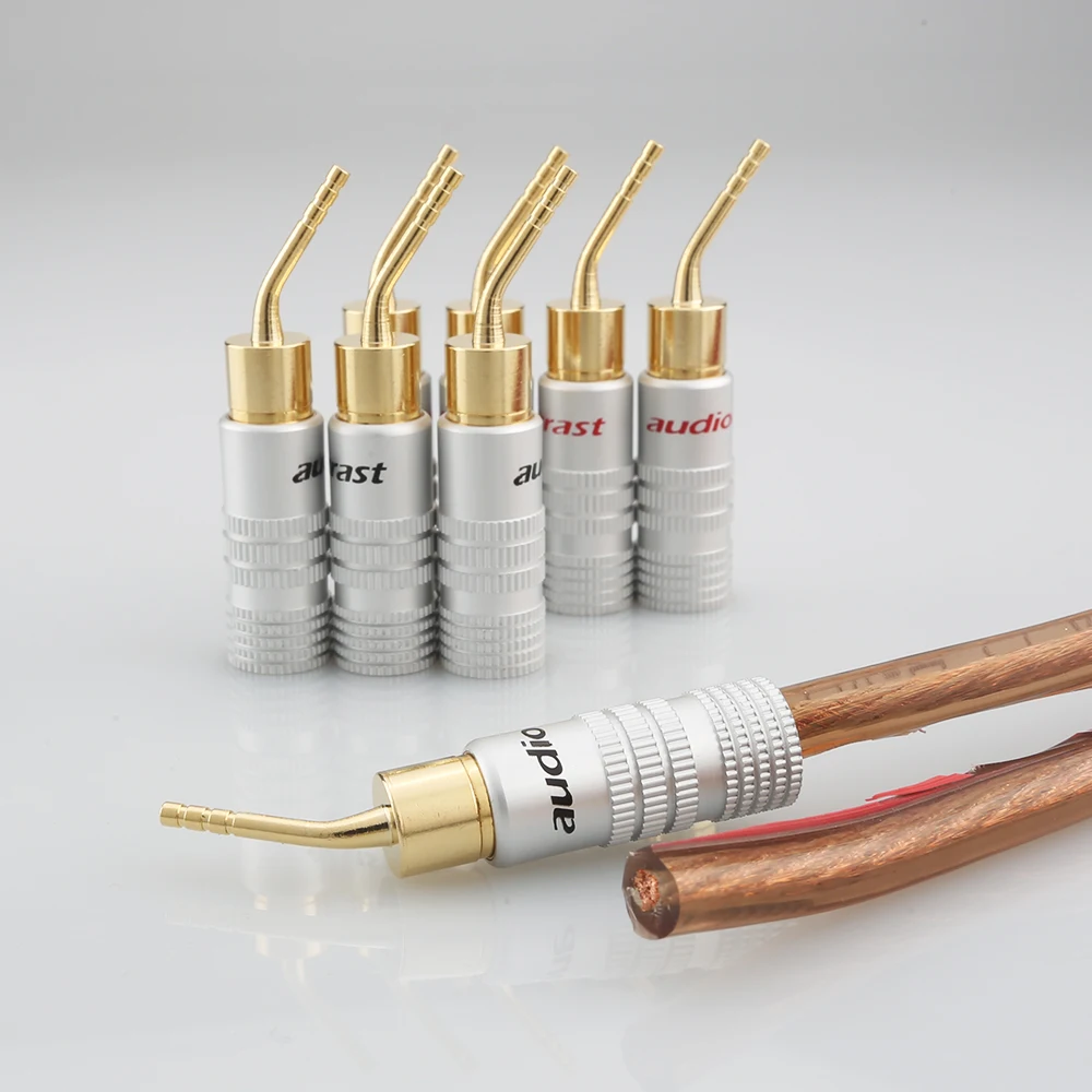 2mm Pin Speaker Plug 8Pcs Gold Plated Screw Lock Speaker Wire Connector for Vintage Speaker Binding Post Hifi Audio