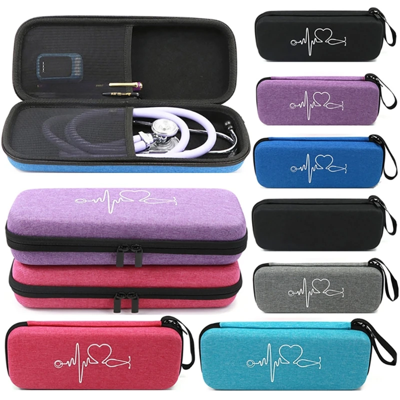 

Medical Carrying Stethoscope Case Hard Cover EVA Storage Hand Bag Box Pouch Mesh Pocket Accessory for Littmann Stethoscope