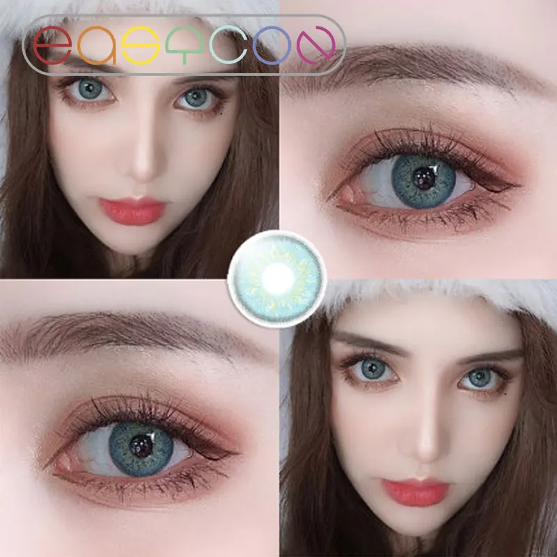 EASYCON soft Eyes Cat eye brown Colorful Contact Lens exclusive Cosplay Lenses Makeup beautiful world Russian girl 2pcs/pair