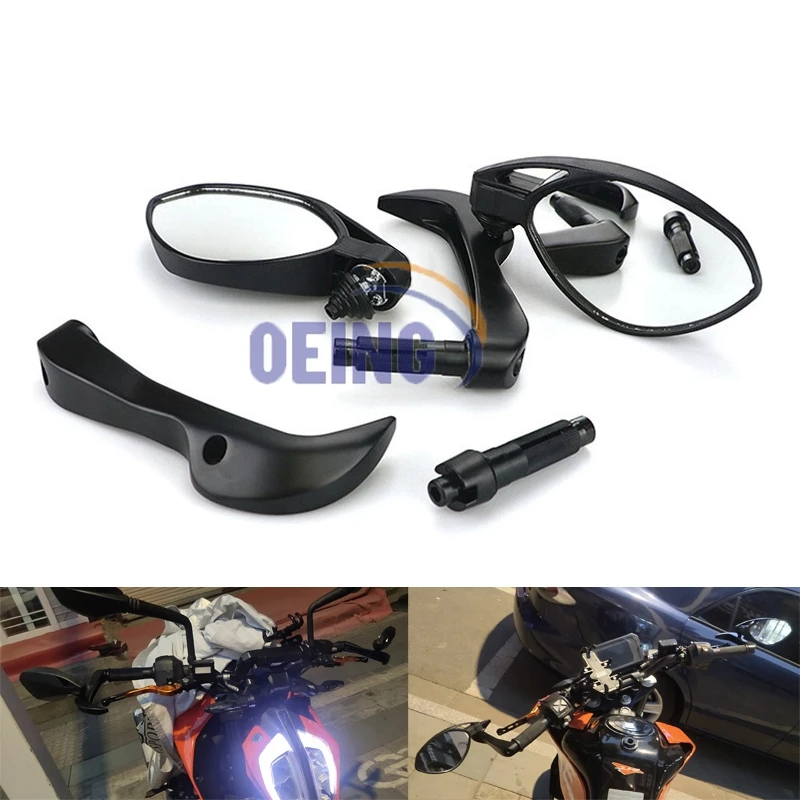 For Duke125 Duke250 Duke390 Motorccycle Rear View Mirror Adjustable Rearview Mirrors Kit for KTM DUKE 125/200/250/390 RC390