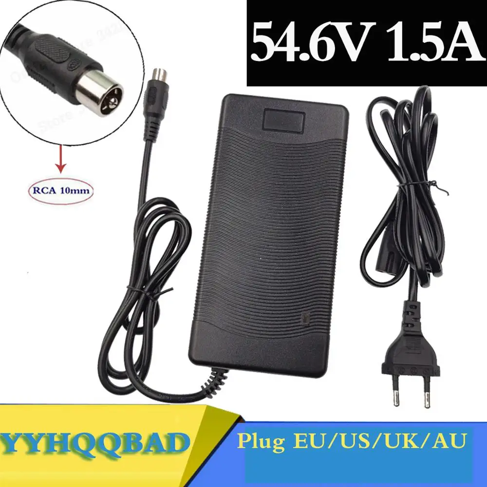 

54.6V 1.5A lithium battery charger for 48V lithium battery pack RCA Connector