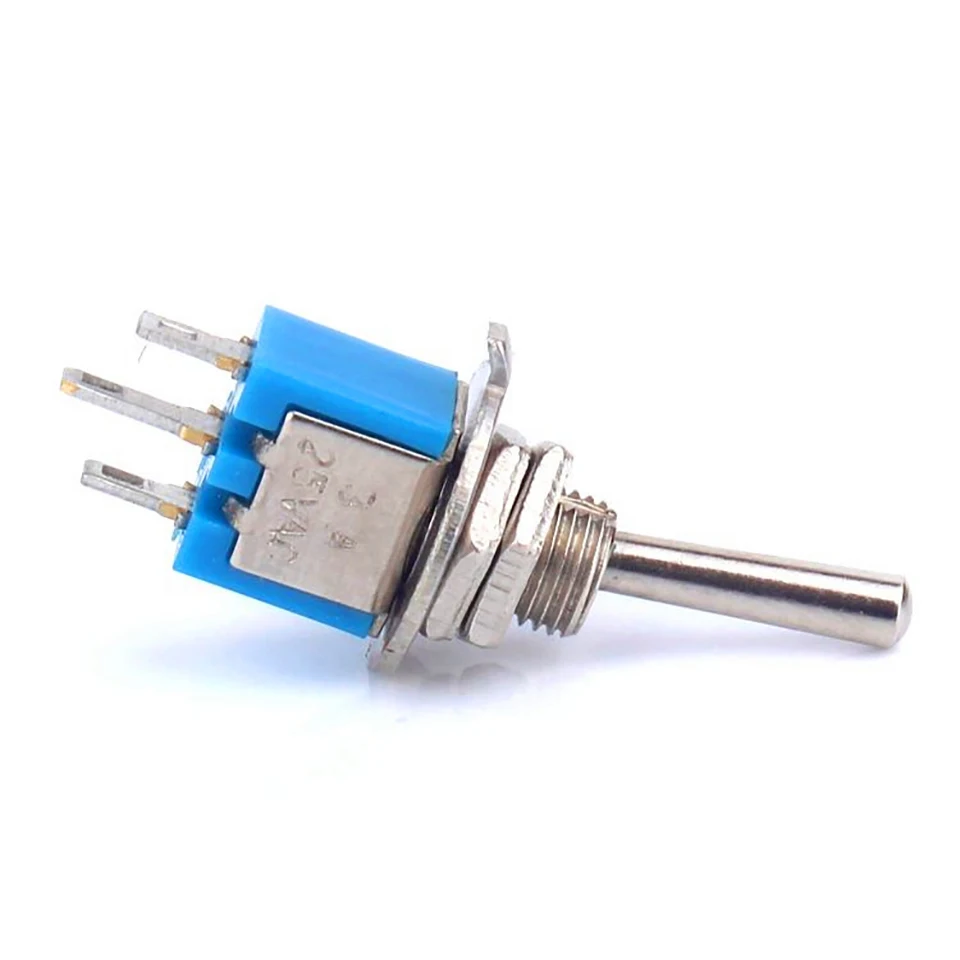 10PCS SMTS Miniature Toggle Switch 3PINS SPST 6PINS SPDT ON-ON 120VAC 6A M6 Mounting SMTS-102/SMTS-202 Toggle Switch