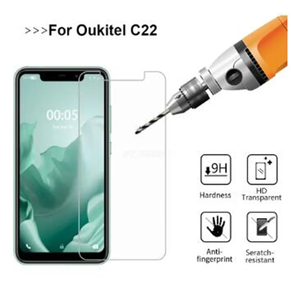 3-1PCS Tempered Glass For Oukitel C22 Pelicula De Vetro 9D Protective Glass Film on Oukitel C21 C19 C18 C17 Pro Screen Protector