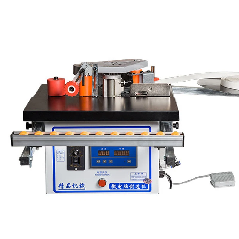 Microcomputer woodworking automatic edge banding and trimming machine, automatic feeding edge banding machine