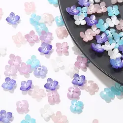 10pcs Acrylic Acetate 14mm Four-petal Flower Shape Spacer Beads Caps For Jewelry Making Hairpin Bracelet Accessories