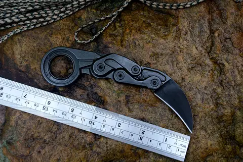 Mechanical Claw Survival Rescue Knives Karambit CS GO Cutter Fixed D2 Blade One Solid Steel Handle with Kydex Sheath