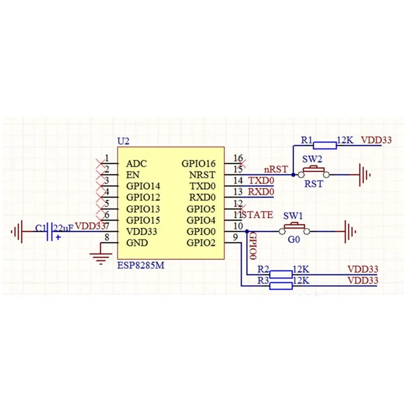 Mini ESP-M1 ESP8285 serielle Schnittstelle S AT-Übertragung drahtloses WiFi-Steuermodul Fern geringer Stromverbrauch Mit Antenne