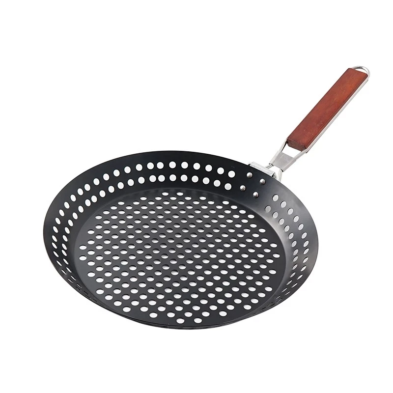 1PC Outdoor Opvouwbare Ronde Barbecue Lade Camping Picknick Multifunctionele Barbecue Grill Lade Opvouwbare Koekenpan Steak Pan