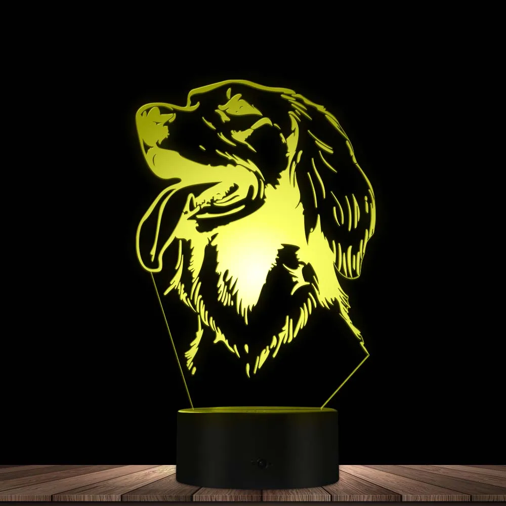 Luz LED nocturna brillante con forma de Animal, diseño moderno, nombre personalizado, decoración para el hogar, cachorro, mascota