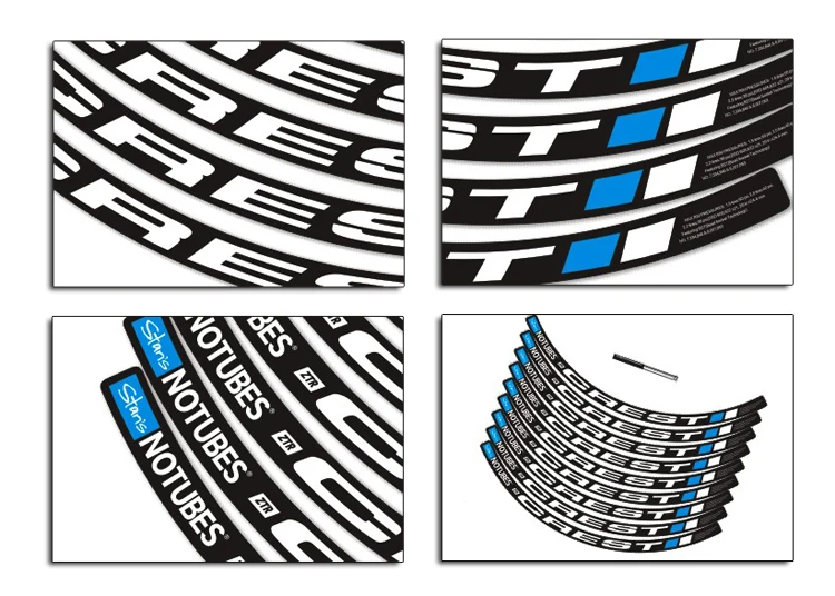 2017 NOTUBES CREST mountain wheel rim stickers MTB bicycle rims decals wheelset stickers