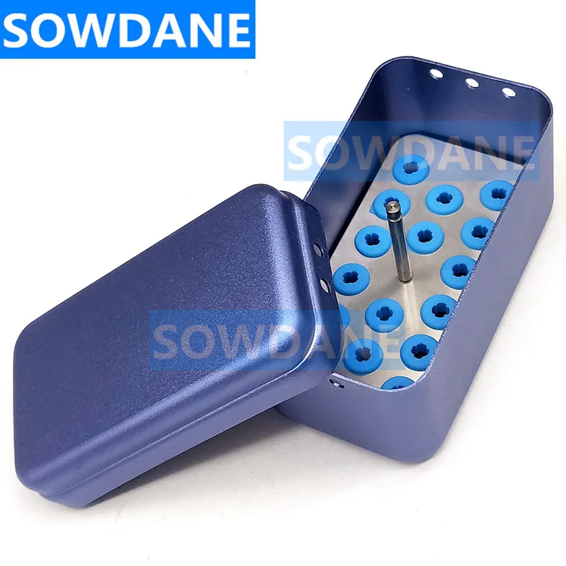 16 Holes Dental Sterilization Box Endo Box Bur Disinfection Holder Case for Ultrasonic Sonic Scaler Tip Working Tip Disinfection