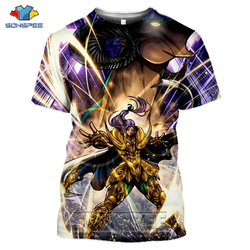 Anime Saint Seiya Series Tshirts Men Women 3D Print Graphics Novelty Fashion T-shirts Cartoon Streetwear Casual Summer Tops Tees