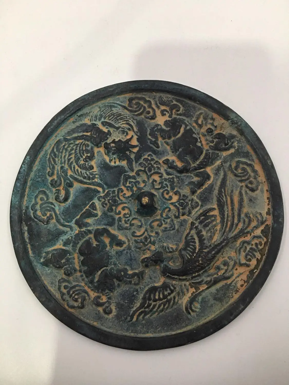 Exquisite Antique Flying Dragon Bronze Mirror Home Decoration