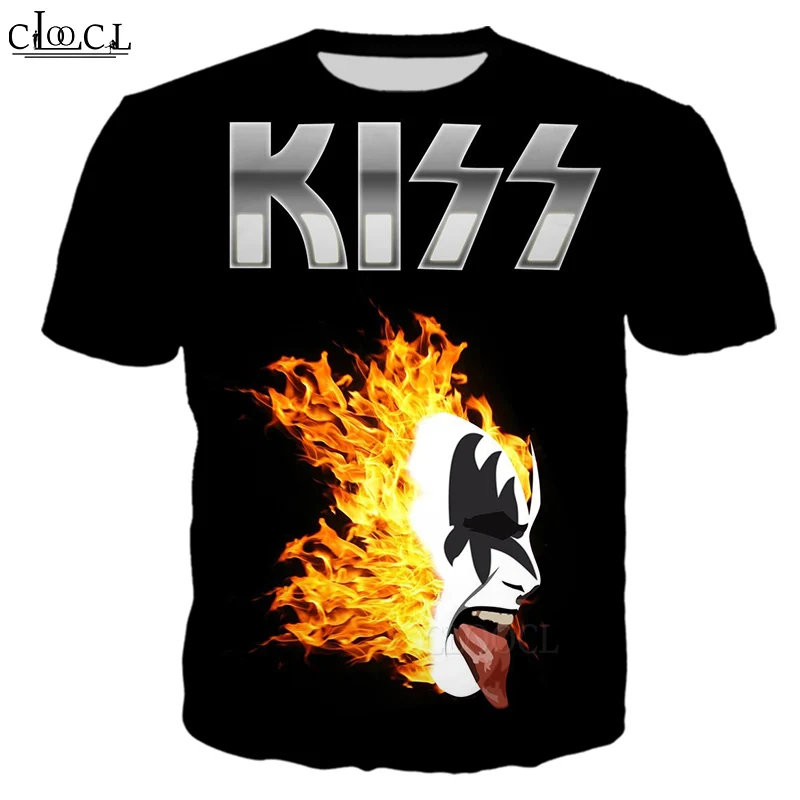 HX ใหม่ล่าสุด Rock นักร้อง KISS Band T เสื้อ 3D พิมพ์เสื้อ Harajuku แฟชั่น Tees ผู้หญิงผู้ชายเสื้อยืดเสื้อผ้า Drop Shipping