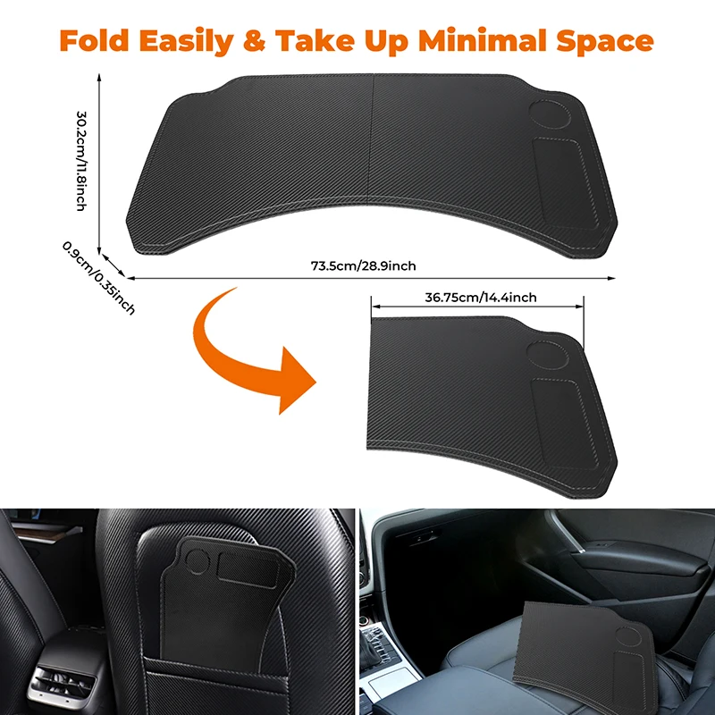 For Tesla Model 3 Y Steering Wheel Table Board Laptop Notebook Desk Seat Table Stand Ear Work Cart Drink Food Tray Storage Bag