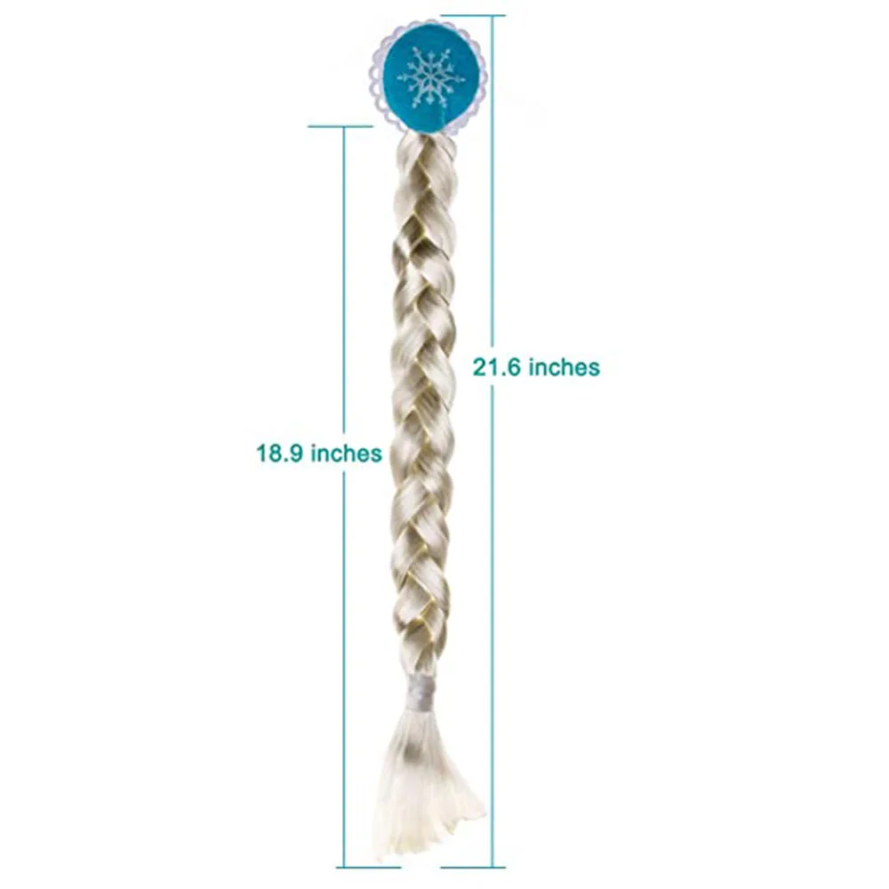 Princess Elsa Braid Headband Hairpiece Cosplay Braided Wigs Elsa Dress Up Set for Toddler Girls Party Wedding, Birthday