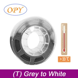 OPY 3D Temperature Color Change PLA Filament 3D Printing Plastic Filaments 1.75mm 1KG 100G 10M Tri 3 Color Change Gray to White