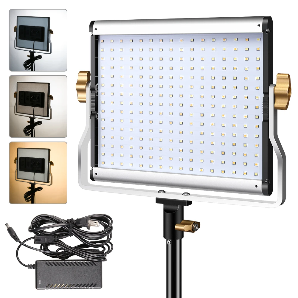 

SH 20W Powerful Excellent LED Panel Light Two-color LCD Screen 1-100% Stepless Dimming Lamp For Photo Studio Shooting Video