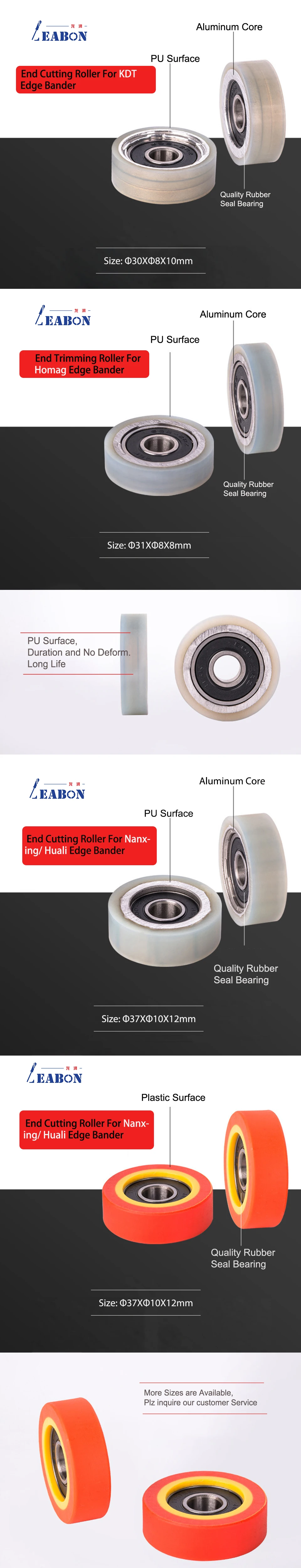 End Cutting Tracking Roller With Bearing For Automatic Edge Banding Machine Homag SCM Nanxing Brands 4pcs One Lot