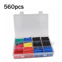 560pcs Set Polyolefin Shrinking Assorted Heat Shrink Tube Wire Cable Insulated Sleeving Tubing Set