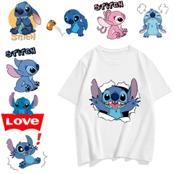 Lilo & Stitch Cartoon Stitch Patch Iron on Heat Transfer Sticker for Women Kids T-shirt Cartoon Iron-on Transfers for Clothing