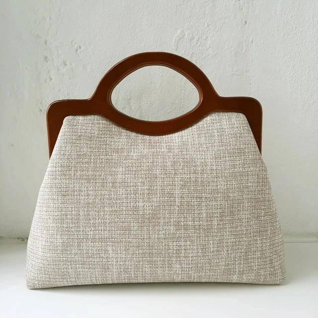 1 zestaw 30x8 Cm czerwony kolor kawy z litego drewna ze śrubami otwory do szycia Diy torebka akcesoria Obag uchwyty drewniana torebka torebka na ramę