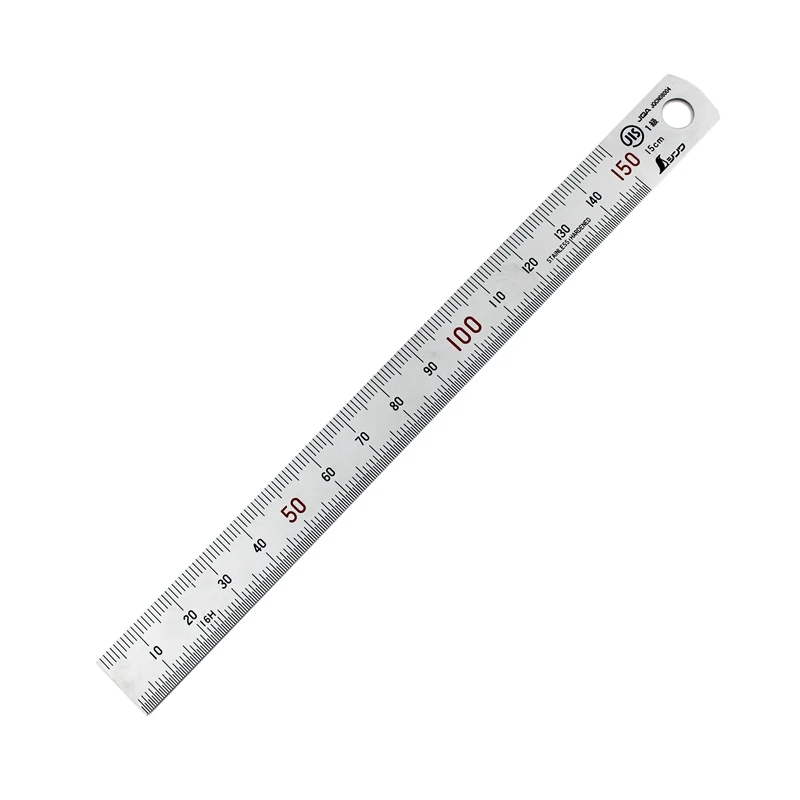 SHINWA Magnetic Stainless Steel Metal Ruler Metric Rule Precision Double Sided Measuring Tool 15cm or 30cm  1PCS